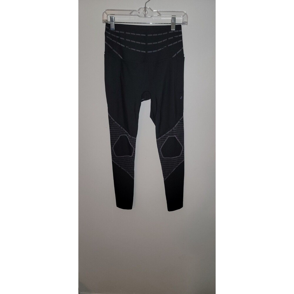 Fanka Womens Sz S Body Sculpt Leggings Reversible Wear Classic Black Gray